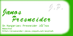 janos presneider business card